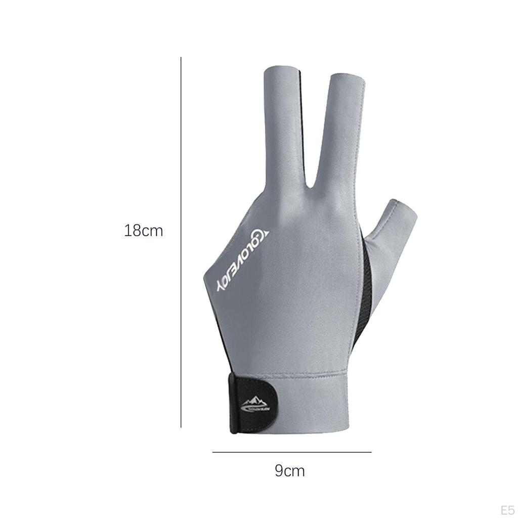 3 Fingers Gloves Pool Left Hand Snooker Indoor Game Anti Slip Elastic Breathable Professional