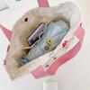 Lovely Strawberry Women's Cosmetic Bag Retro Corduroy Female Travel Bento Shoulder Bags Simple Portable Ladies Storage Handbags