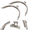 2Pcs Metal Purse Frame Silver Kiss Clasp Lock Retro Semicircular Embossed Handle 15cm