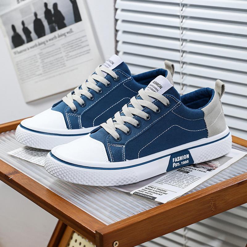 Canvas Shoes Men's New Autumn Breathable Fashion Versatile Board Shoes Men's Low-top Flat-bottomed Sports and Leisure Trendy Shoes