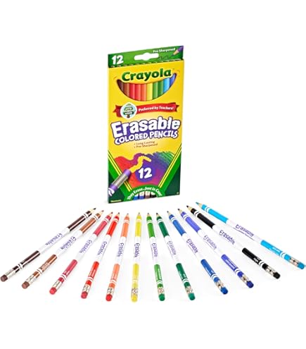 CRAYOLA ERASABLE kredki z gumką 24 kolory