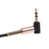 25cm 3.5mm Male to Male Audio Cord 90 Degree Extension Line AUX Cable Wire for 3.5mm Headphones Tablets Speaker