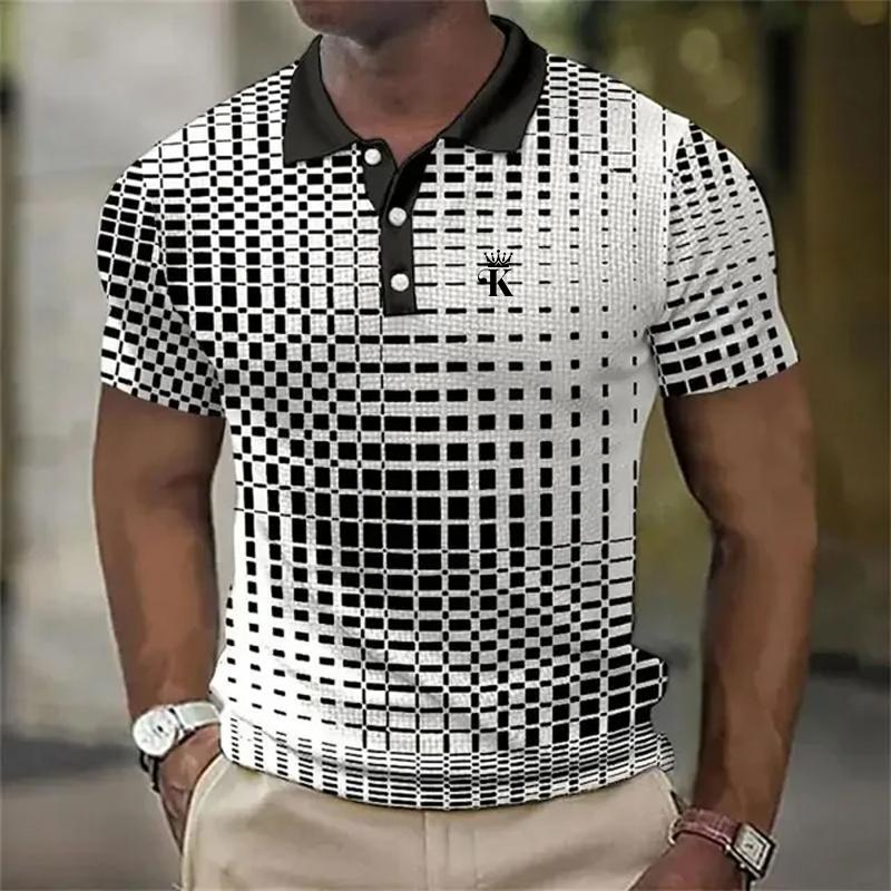 Men's Polo Shirt Button Up Polos Casual Sports Lapel Short Sleeve Fashion Summer Regular Fit Polo Shirt