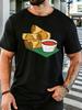 Unisex Cotton Tee Cartoon Spring Rolls Chili Dipping Sauce Graphic Short Sleeve Tshirt For Asian Food Fans Daily Casual Street Top