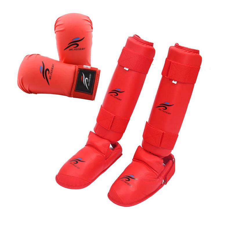 Karate Bein- und Fußschützer mit verdickten Handschuhen - Anti-Kollisions-Trainingsset für Erwachsene & Kinder