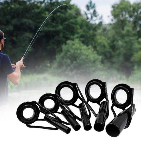 35Pcs/Box Fishing Rod Guide Ring Assorted Sizes Stainless Steel Ceramic Eyelet Swivel Replacement Saltwater Fishing Pole Tip Repair Accessories
