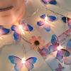 1pc 10/20 LED Blue Purple Butterfly Fairy Lights Indoor Hanging Decorative Lamp Battery Powered For Home Party Festival Decor