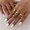 Irregular Glossy Metal Open Rings For Women Vintage Punk Gold Silver Color Personality Finger Ring Female Jewelry