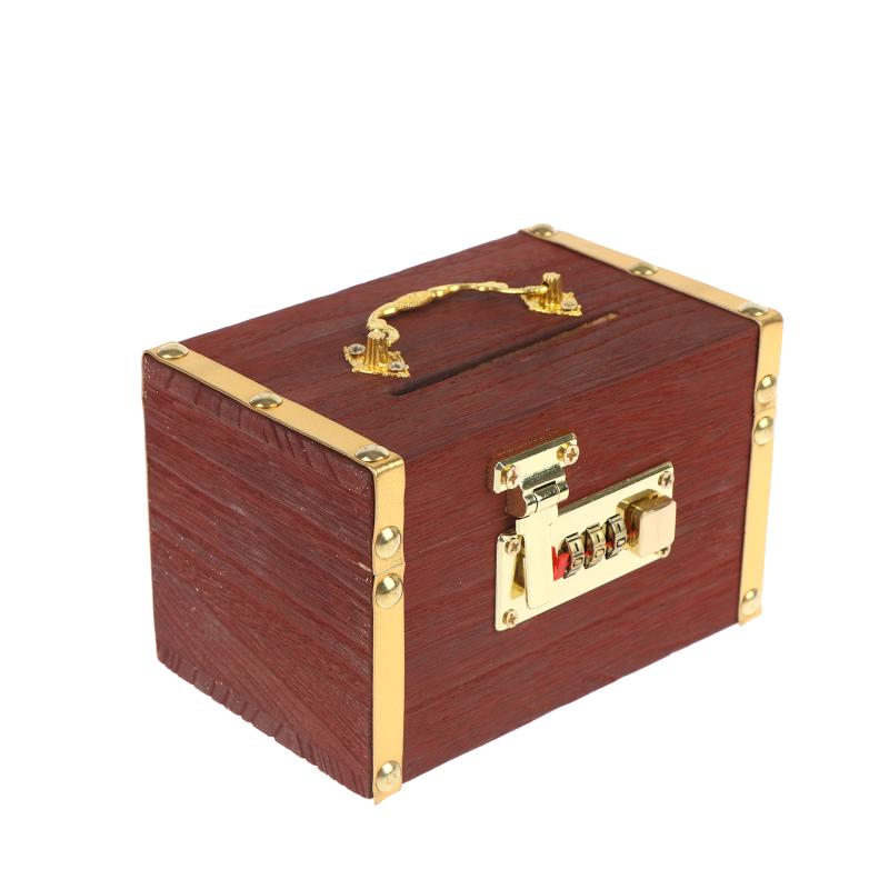 Wooden Combination Lock Piggy Bank Adult Treasure Box Savings Box Decorative Secure Lock Home Storage Gadget Safe And Anti-Theft коричневый 1500₽