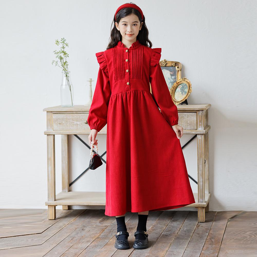 

Осеннее платье принцессы из вельвета для девочек 2025 года - Новый стиль для осени/зимы 140 cm