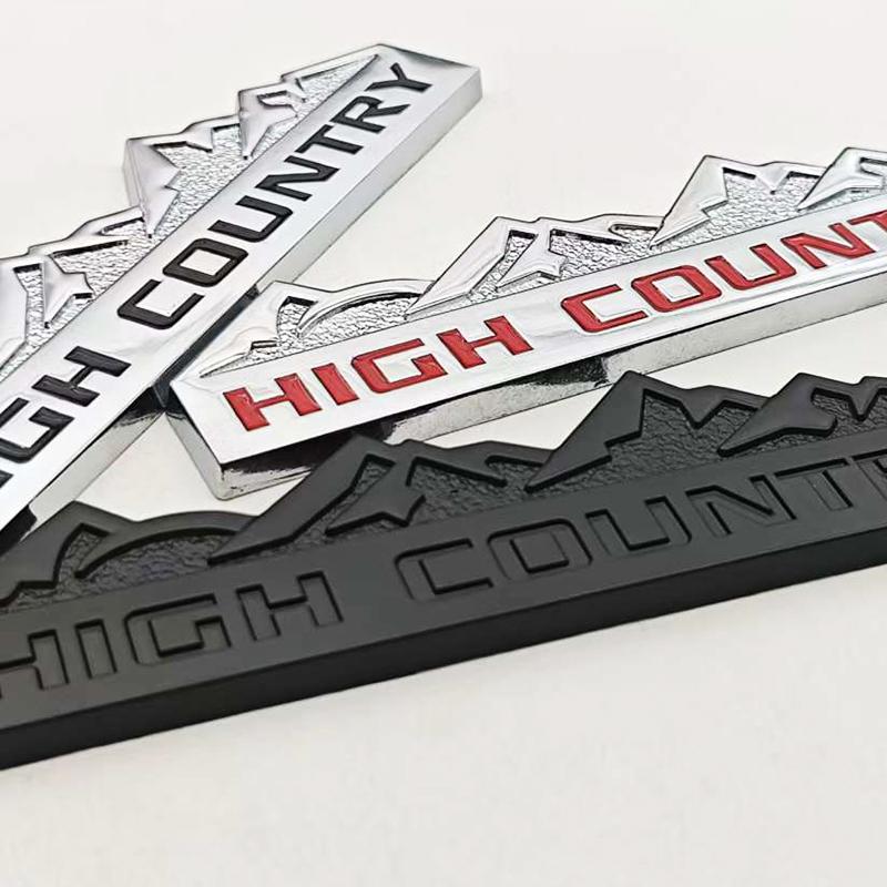 3D Metal Car Styling Logo HIGH COUNTRY Badge Emblem Decals For Chevrolet Jeep Dodge Ford Modified Snow Mountain Auto Accessories