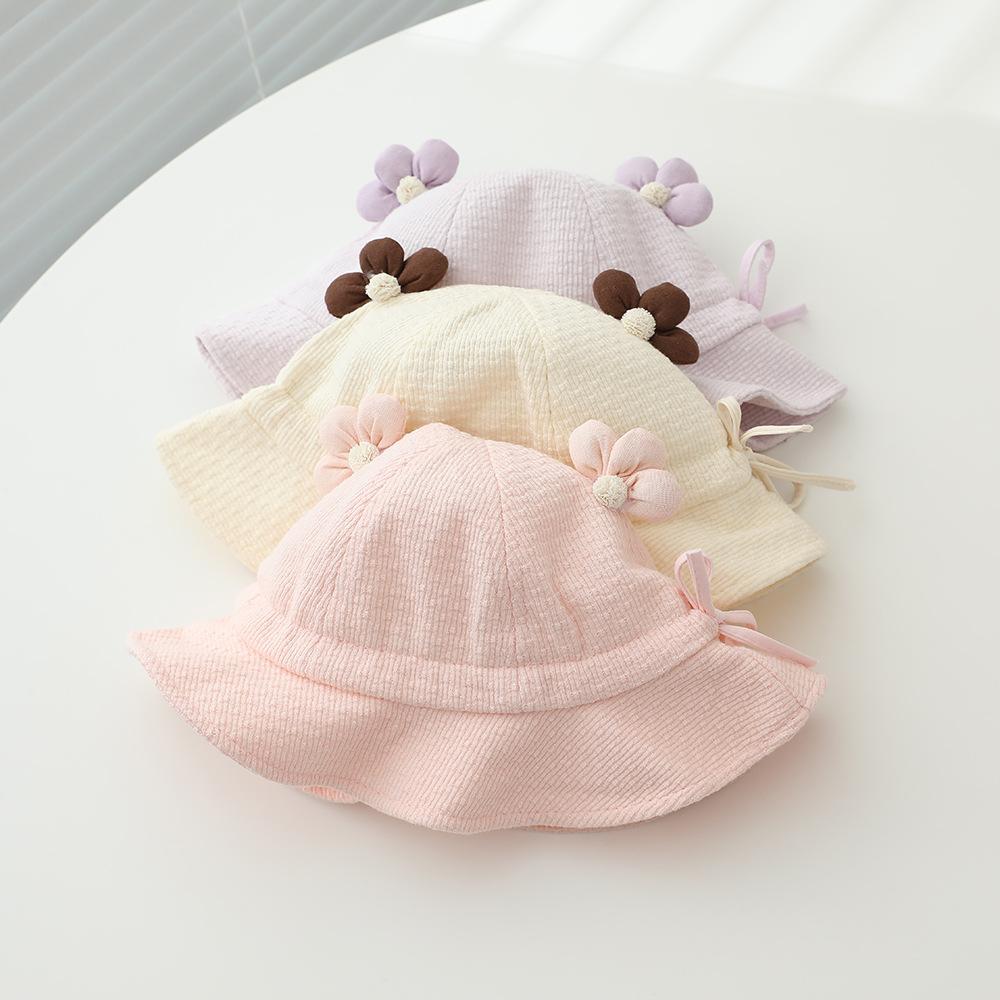 Baby Girls Sun Hat 48cm 6-24 Month Toddler Fisherman Cap Infant Adjustable Outdoor Foldable Children Kids Summer Beach Headwear