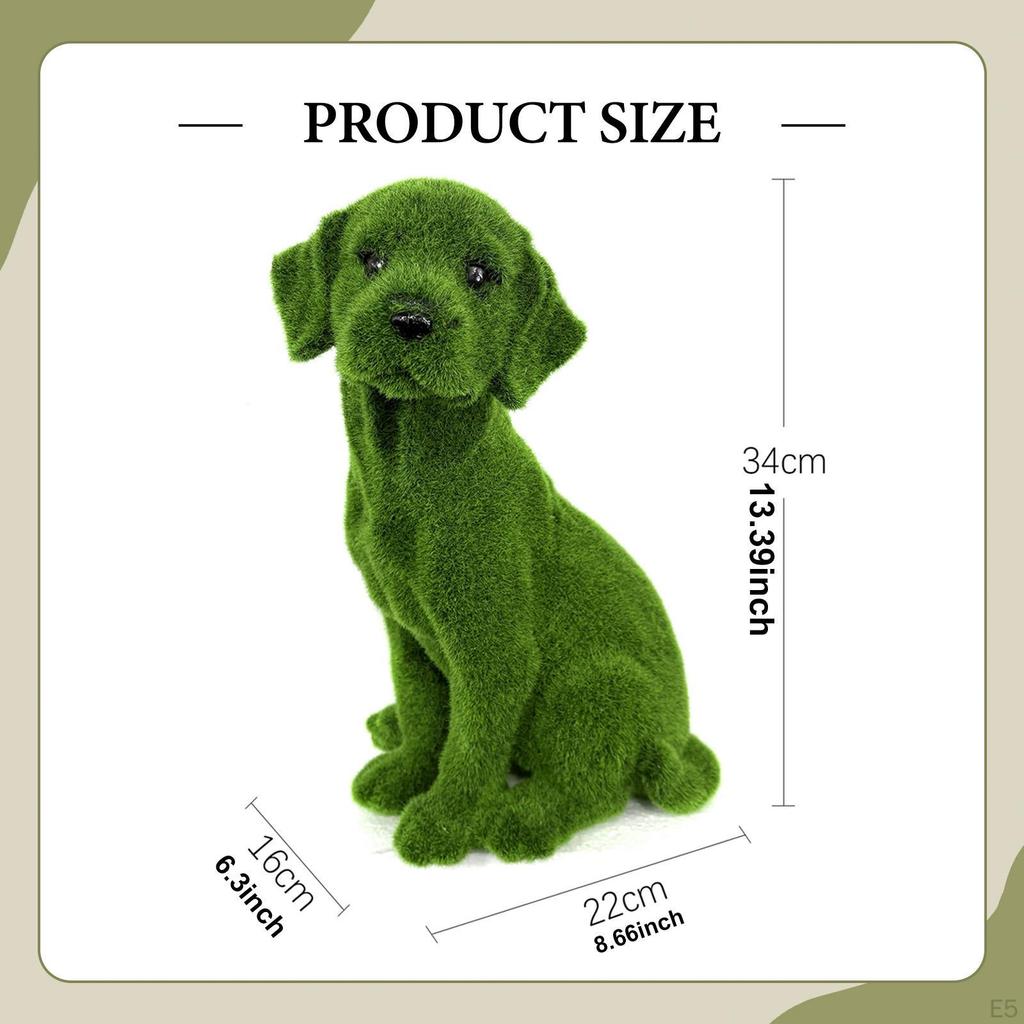 Statue Resin Animal Sculpture Collectible Figurine Ornament Cute Flocked Decor Creative Dog Crafts