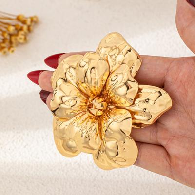 Women Brooch Double Layer Flower Design Brooch Pin Sweaters Collars Hats Bags Coats Scarves Versatile Accessory