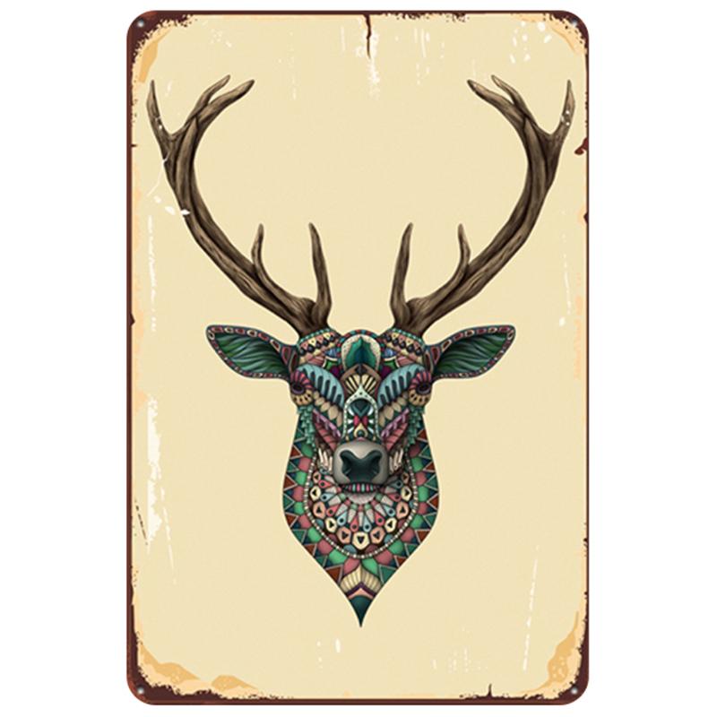 Deer Plaque Metal Vintage Tin Sign Metal Poster Pin Up Shabby Home Decor Signs Bar Cafe Resaurant Decoration Iron Painting