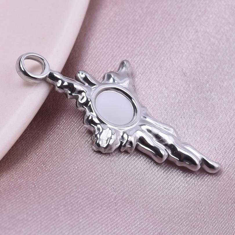 

5pcs/Lot Metal Sun Heart Rectangle Geometric Stainless Steel Base Pendant For Jewelry Making Supplies DIY Stone Rhinestone Charm
