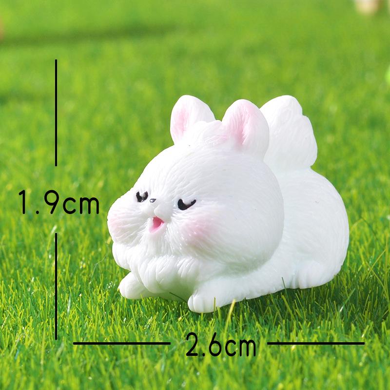 

1 шт. Весенняя прогулка Маленький кролик Смола Поделки Сад Комнатные растения Ландшафтное украшение Украшения для автомобиля Lie on the ground