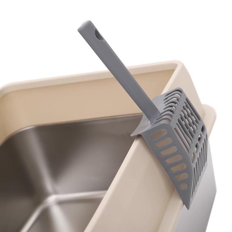 Stainless Steel Cat Litter Box Semi-closed Splash-proof Cat Sandbox Easy Cleaning Cats Toilet High Load-bearing Pet Toilets