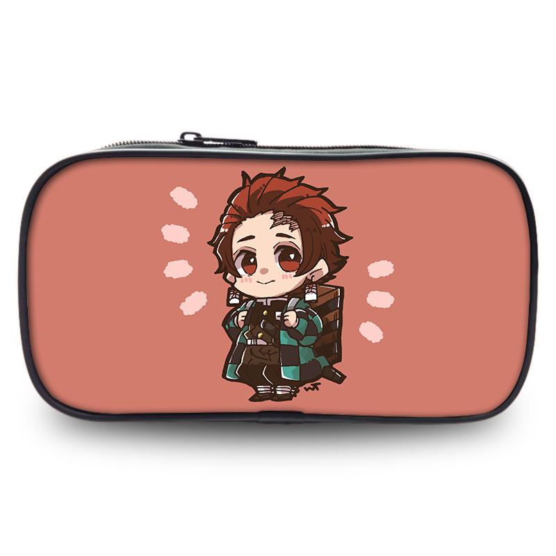 Cute Demon Slayer Pen Pouch Large Capacity Oxford Fabric Versatile Pencil Bag