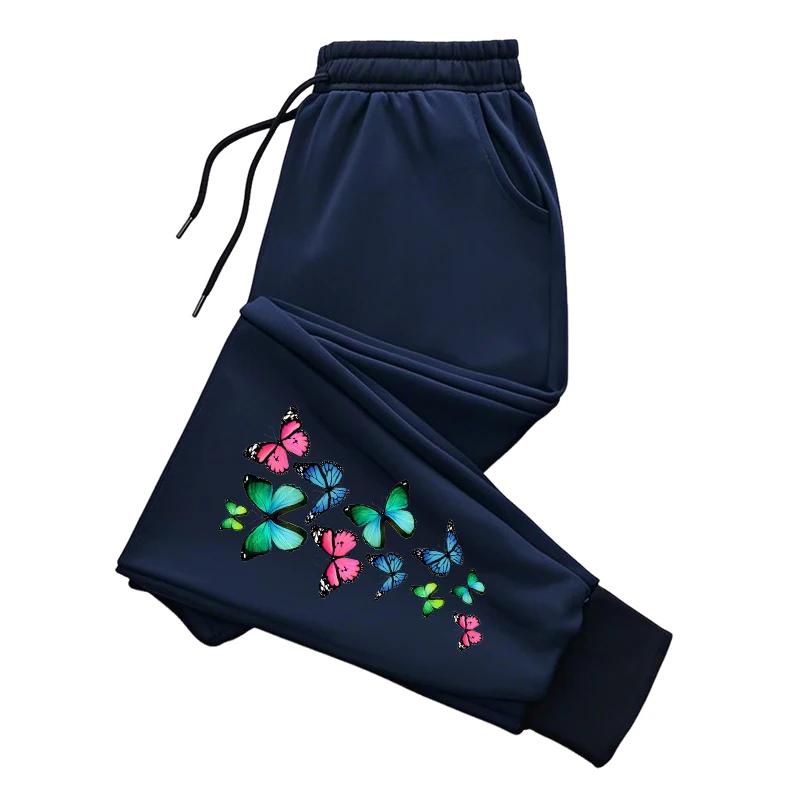 Women's Casual Sweatpants Urban Fashion Butterfly Printed Trousers Home Outdoor Comfort Sporty Fashion Jogging Pants