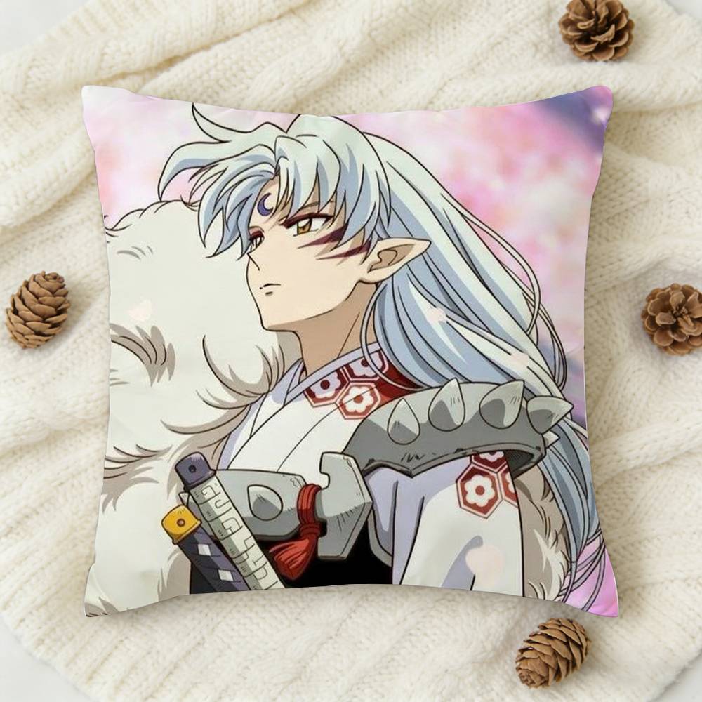 Anime iInuyasha Cool Cute Doublesided Printed Square Decorative Cushion Cover for Sofa Living Room Home Decor