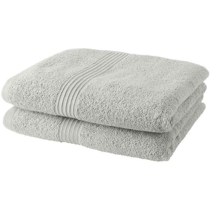 TODAY Essential - Lot de 2 Serviettes de Toilette - 50 x 90 cm - 100 % Coton - Craie