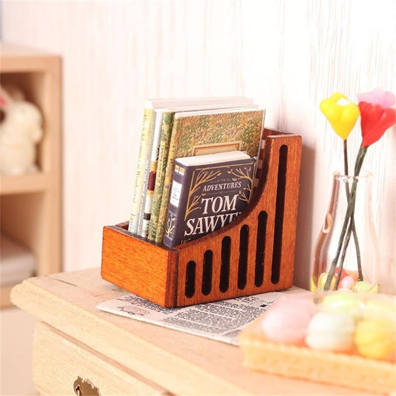 1Setul 1:12 Dollhouse Miniatura Raft de depozitare Raft de birou cutie organizatoare Model de casa Decor Jucărie Accesorii pentru casă de păpuși