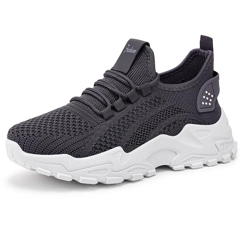 Pantofi de damă la modă 2025 Primăvară Nou Adidași cu platformă cu șireturi, plasă respirabilă, antiderapanți, pantofi casual comozi cu talpă plată