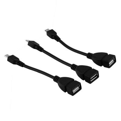 USB 2.0 A Female To Micro B Male Converter OTG Adapter Black Cable for Phone