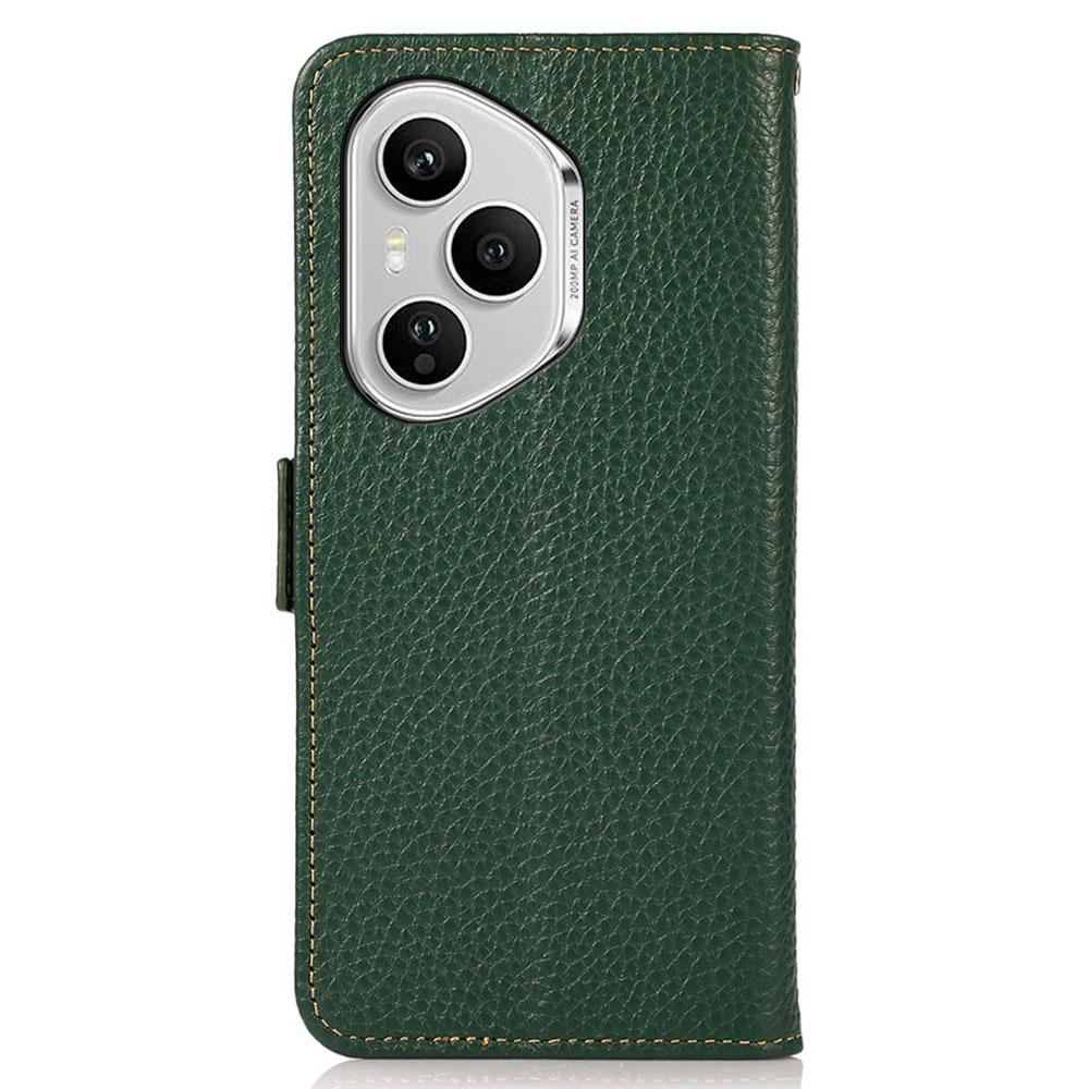 KHAZNEH for Honor 400 Pro 5G (Global) Phone Case Genuine Cow Leather Cover RFID Blocking