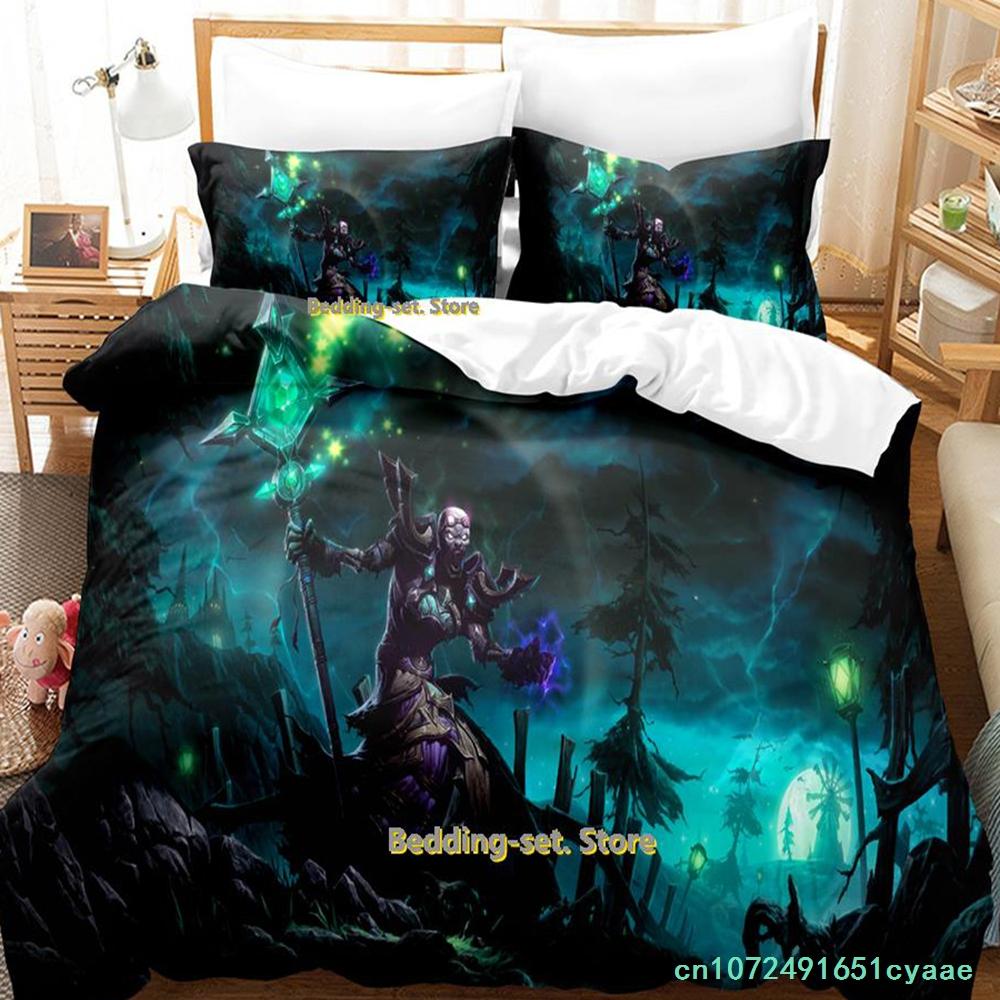 New Game Wizard Bedding Set Cartoon Anime three-piece Set Adult Kid Bedroom Duvetcover Sets 3D Kawaii Wizard Camas