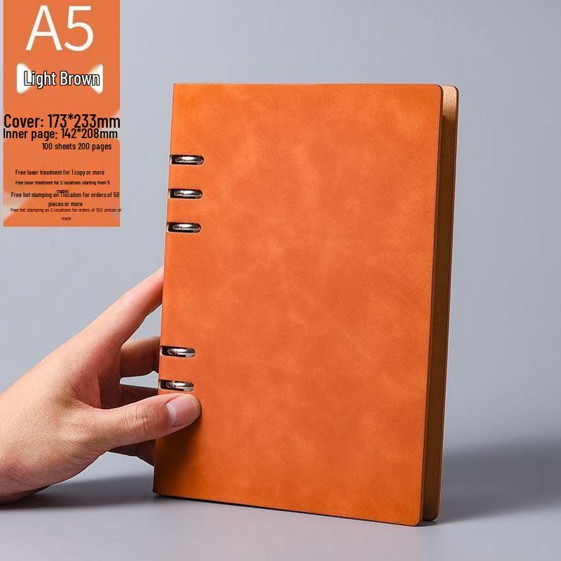 A5 Detachable 6-Hole Loose-Leaf Notebook for Meetings and Workplaces