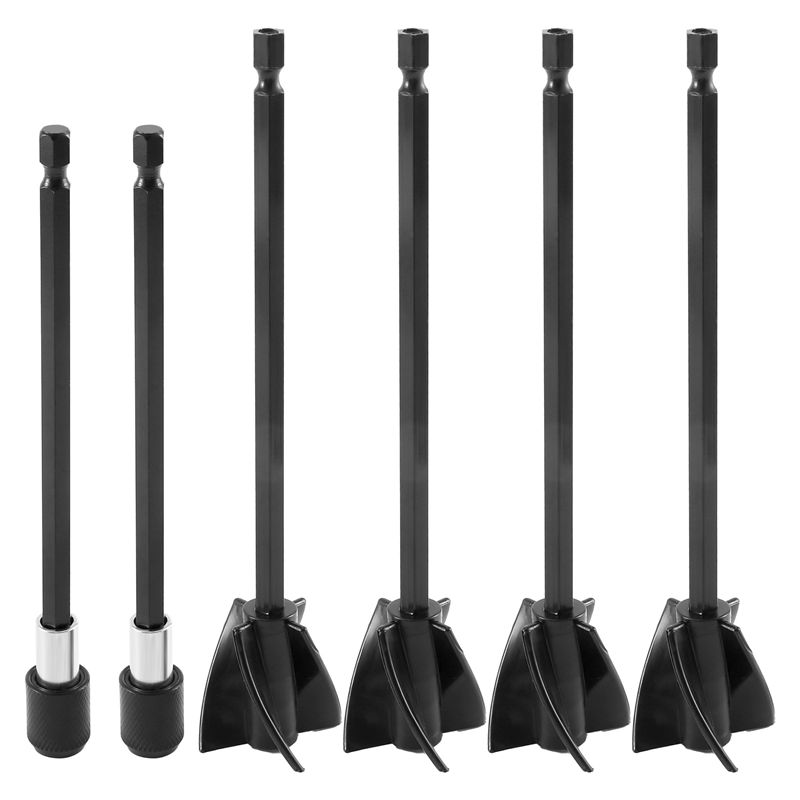 M-Modern-Epoxy Resin Paint Mixer Paddles For Drill,4Pcs Reusable Paint Stirrer Resin Drill Mixer Paddles And 2Pcs Extension Rods
