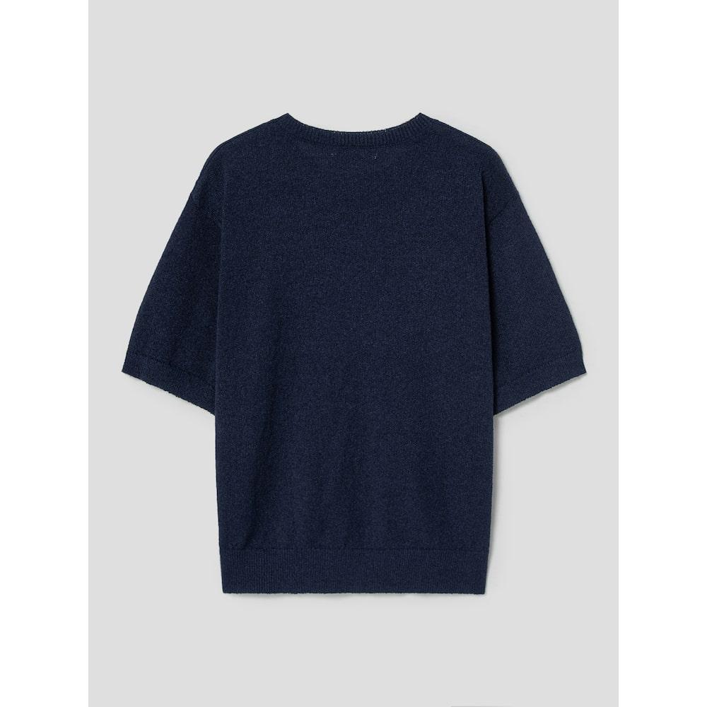 8seconds Boucle Round Embroidered Knit Pullover Navy (454651Fq1R)