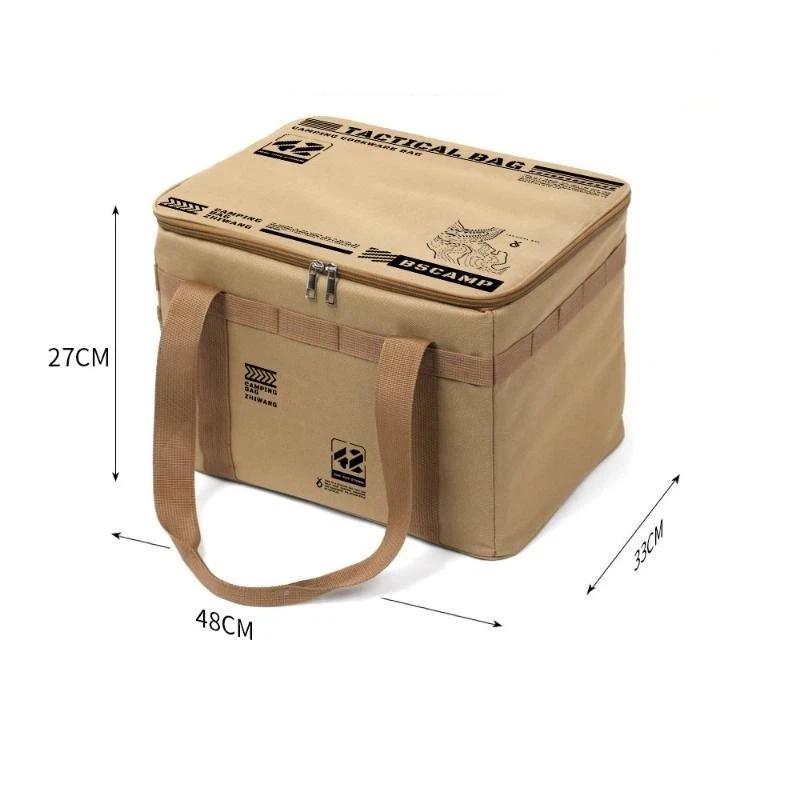30/42/56L Foldable Insulated Camping Bag Waterproof Tactical Outdoor Storage Box for Road Trips Hiking Picnic