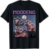 QINGXIUU MooDeng Hippo The Famous Baby Pigmy Howling In The Moon Meme T-Shirt