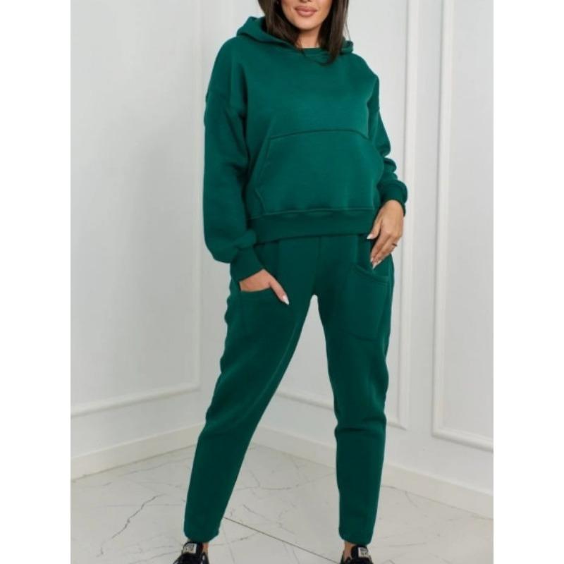Módní dámská dvoudílná mikina na zip a široké tepláky, ležérní souprava
