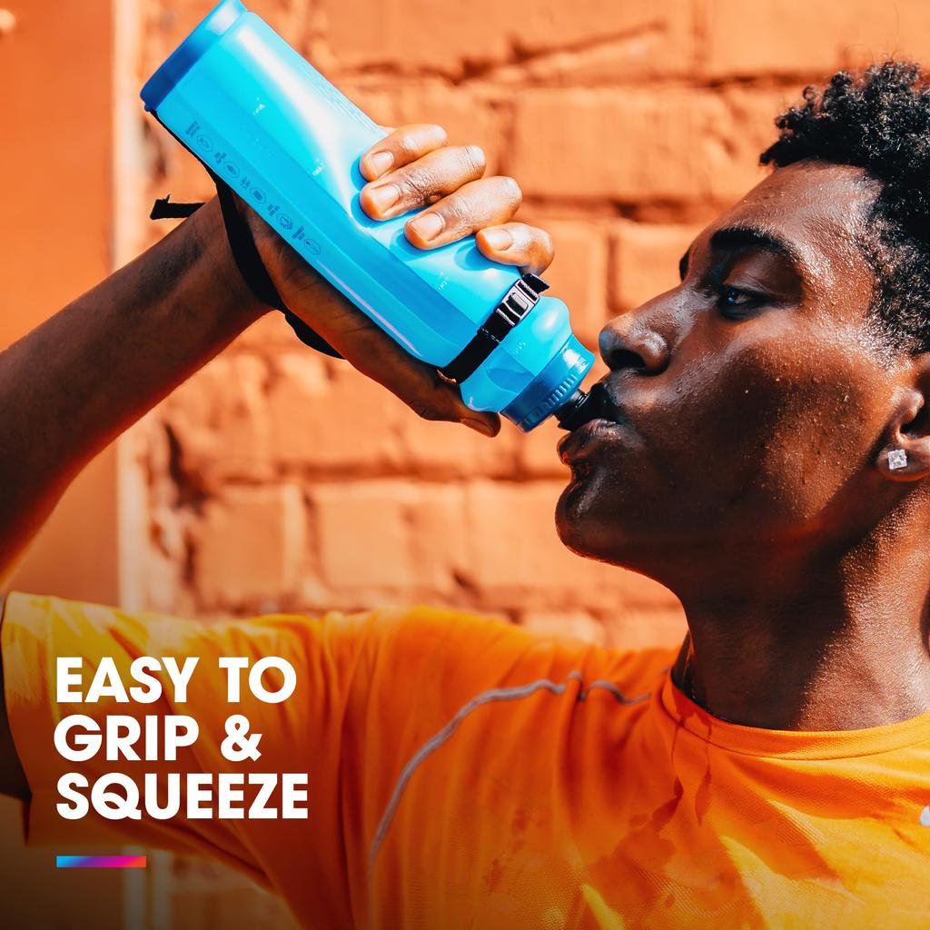 HydraPak Tempo Pro 525ml Handheld Running Squeeze Bottle for Training and Race Day Hydration with Detachable Strap White - (525ml/17 oz) -