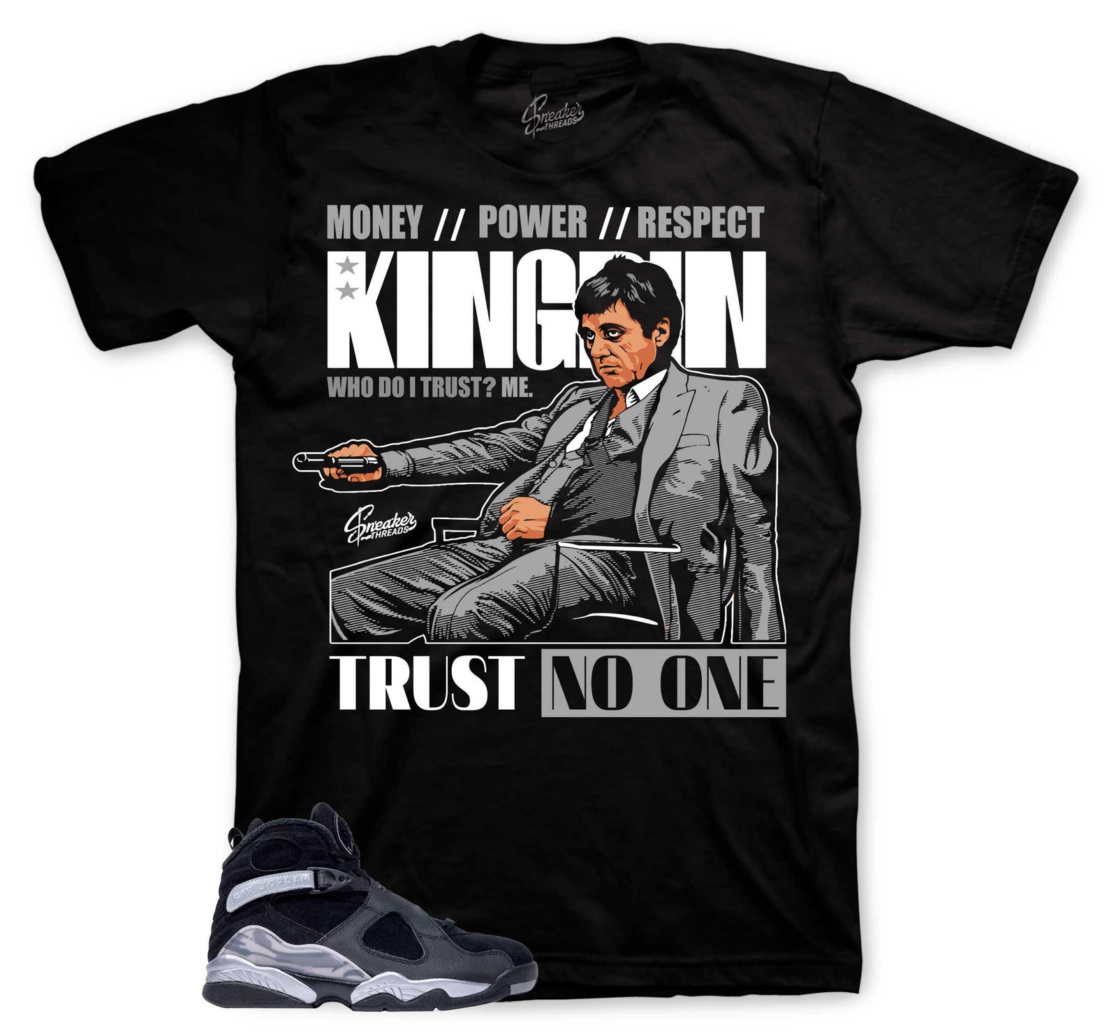 Sneaker Tees To Match Retro 8 Smoke Grey - Trust issues Shirt S