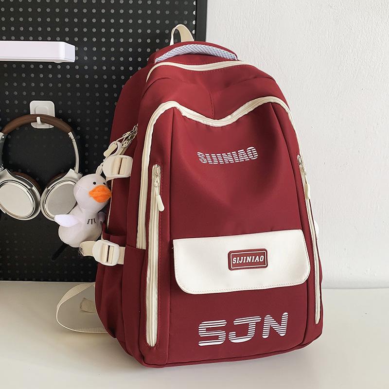 School Bag Children's Primary School Students Girls Junior High School Students College Students Male Color Matching Backpack Backpack