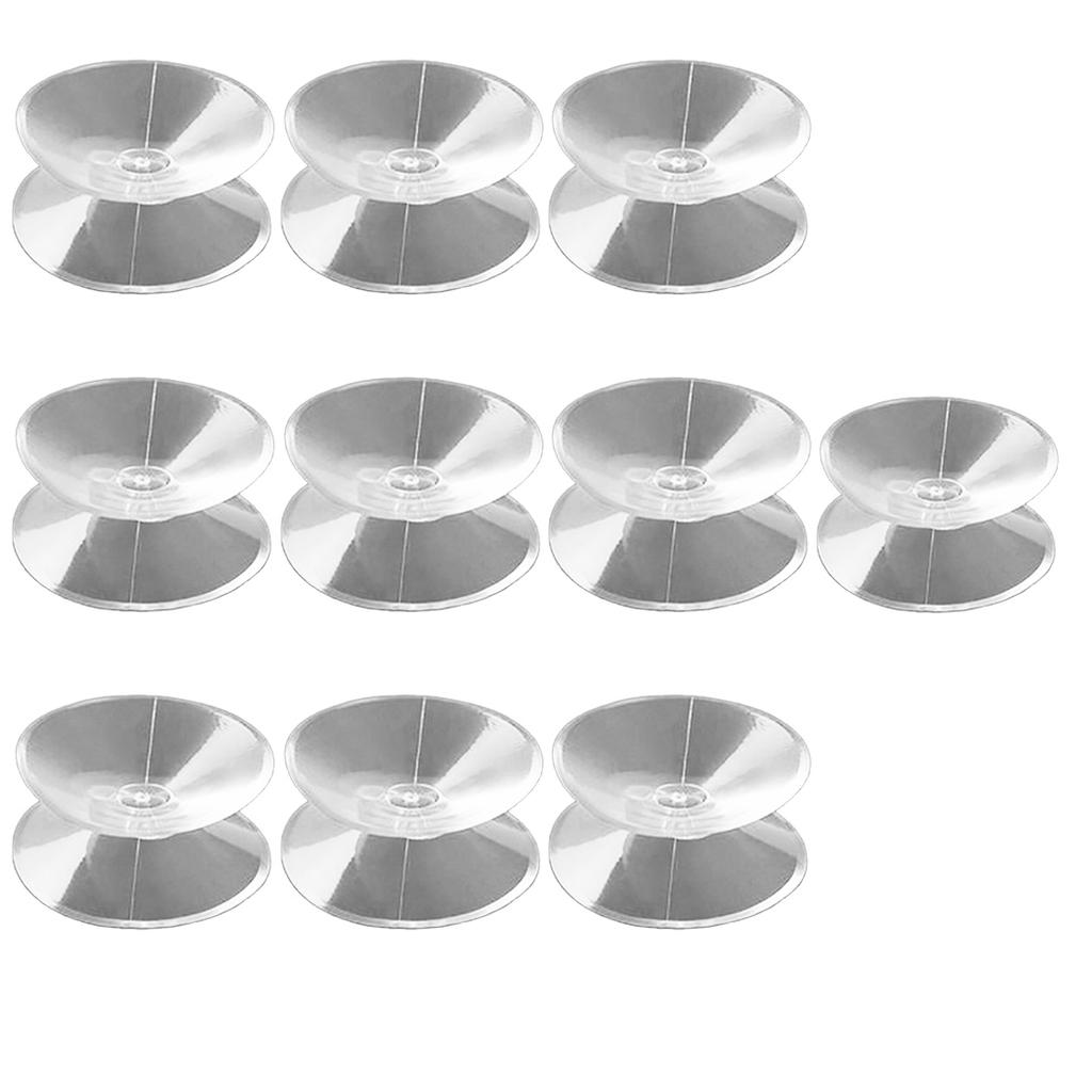 Set of 10 Double Sided Suction Cups for Glass Wall Hooks Clear and Convenient