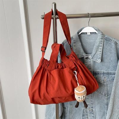 Geantă Tote Casual Solidă din Pânză Genți de Mână de Modă pentru Șnur la Modă Geantă de Umăr Versatilă