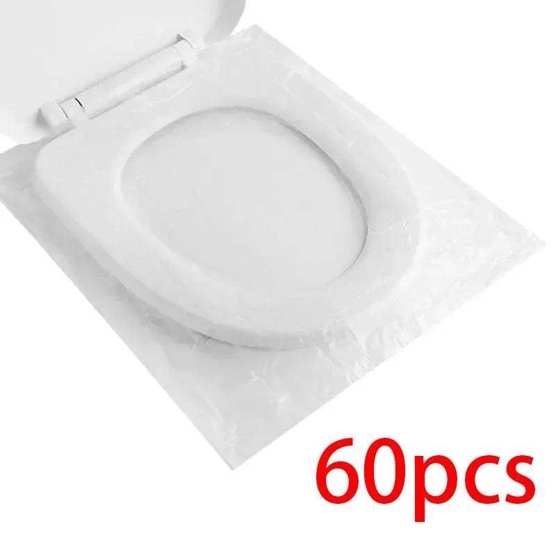 

20/40/60 шт. Портативные одноразовые чехлы на сиденья унитаза 100% водонепроницаемые и гигиеничные для путешествий/кемпинга