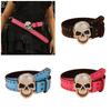 Rhinestones Skull Buckle Belt for Women Men with Rivet Studded Hiphop Belt for Jeans Popular Rockers Waist Accessories
