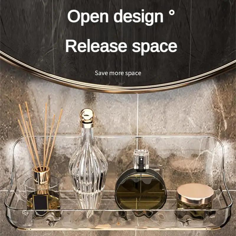 Waschtisch Kosmetikregal Acryl Duschregal Badezimmerregal Ohne Bohren Organizer Wandmontiert Toiletten Shampoo Halter Toilettenregal