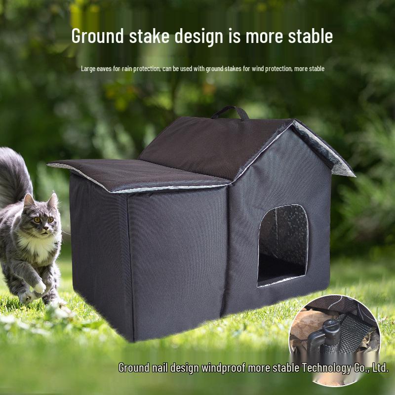 Waterproof Outdoor Cat & Small Dog Shelter - Rainproof, Cold Protection, Warm Tent House
