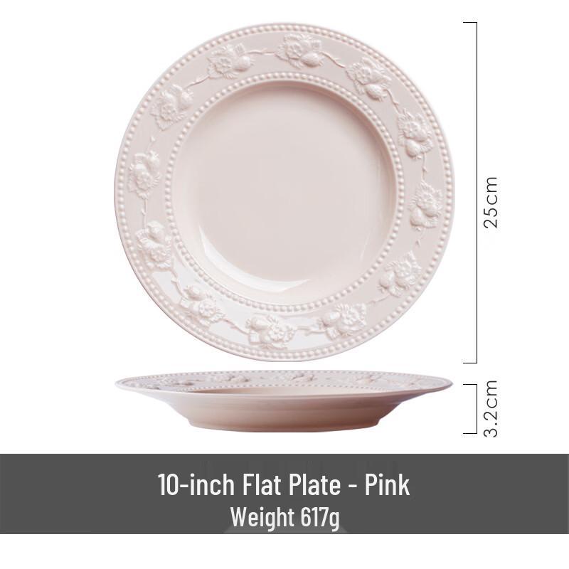 RuHan Embossed Ceramic Dinner Plate