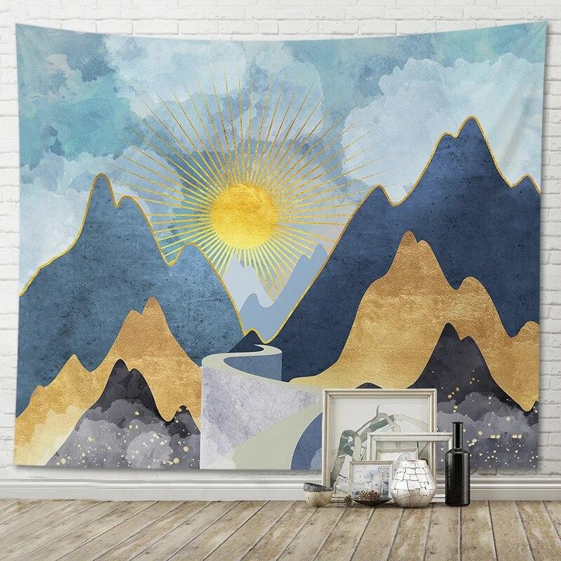 Beautiful Tapestry Room Decoration Abstract Mountain View Home Wall Hanging Background Cloth