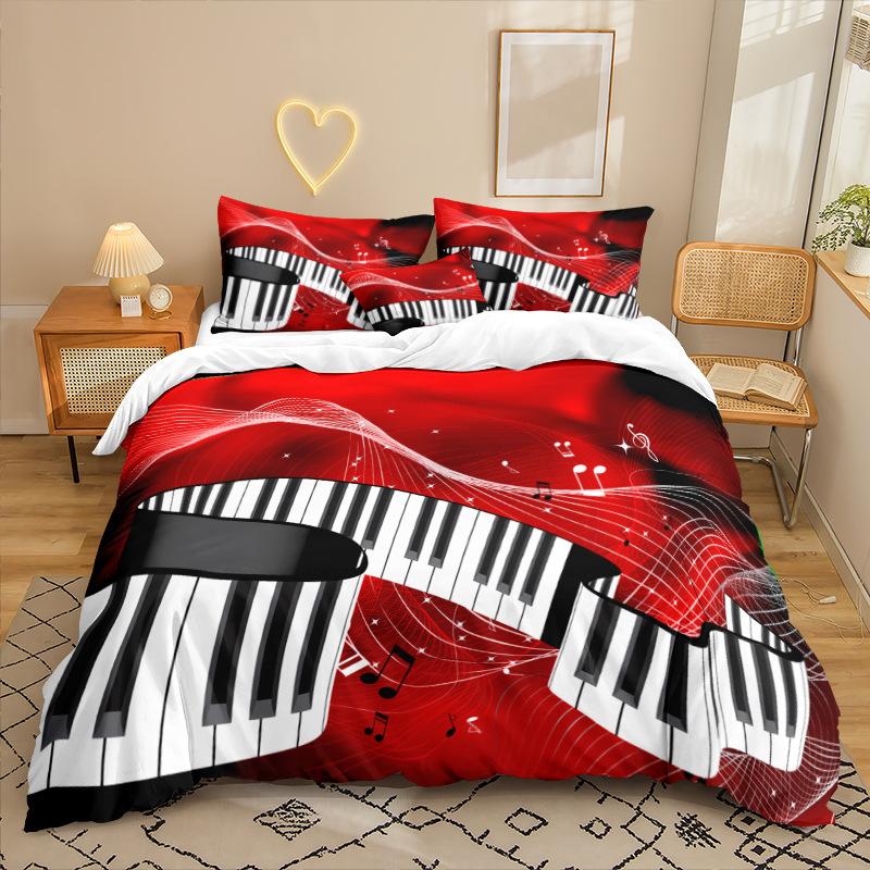 

Piano Series 3D Digital Printing Three-Piece Bedding Kit Bed Sheet Quilt Cover 90 * 200 two-piece set