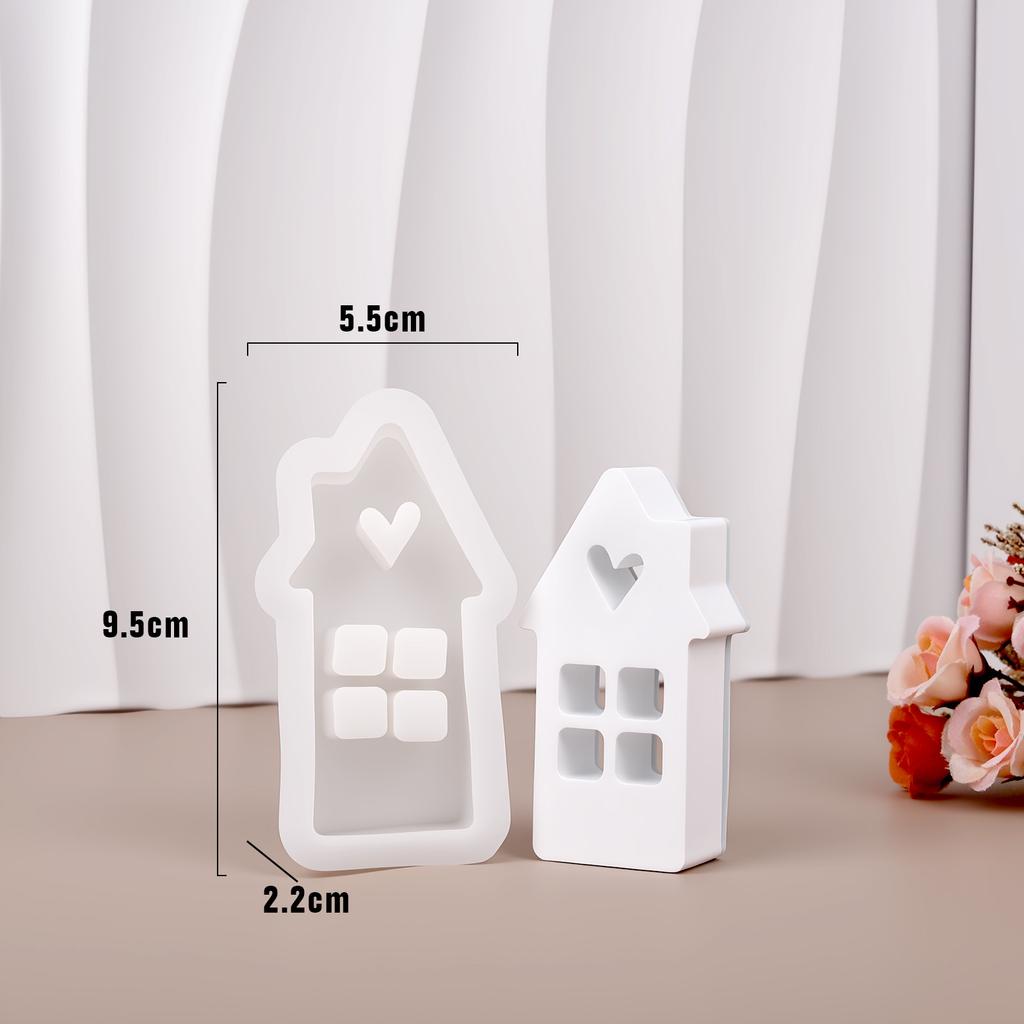 Star Heart House Silicone Molds Light Heart Houses Concrete Moulds Casting Molds Home Decoration Resin Candle Casting Mould